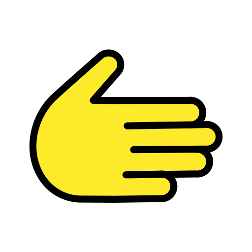 Rightwards Hand as drawn by OpenMoji in 14.0