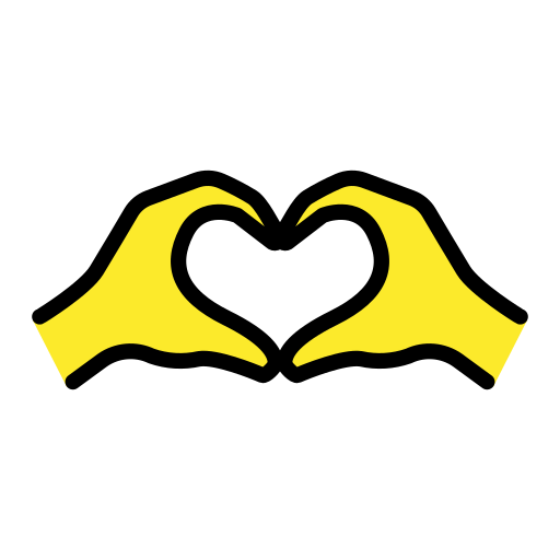 Heart Hands as drawn by OpenMoji in 14.0