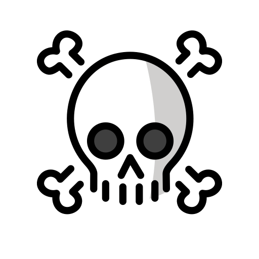 Skull and Crossbones as drawn by OpenMoji in 14.0