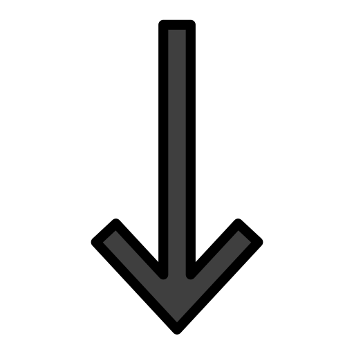 Down Arrow as drawn by OpenMoji in 14.0