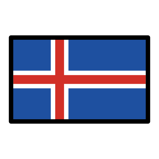 Flag: Iceland as drawn by OpenMoji in 15.0