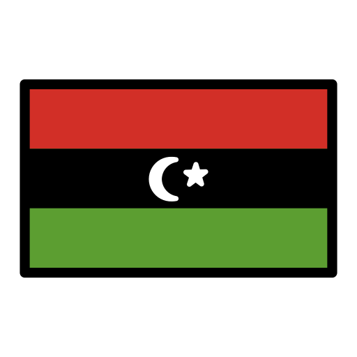 Flag: Libya as drawn by OpenMoji in 15.0