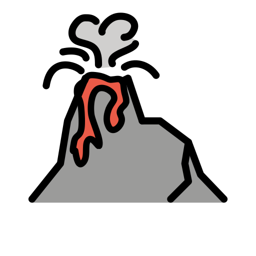 Volcano as drawn by OpenMoji in 15.0