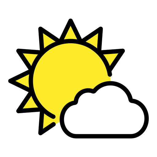 Sun Behind Small Cloud as drawn by OpenMoji in 15.0