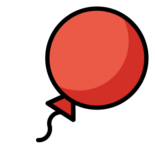 Balloon as drawn by OpenMoji in 15.0