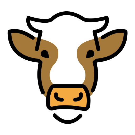 Cow Face as drawn by OpenMoji in 15.0