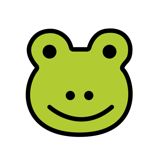 カエルの顔 as drawn by OpenMoji in 15.0