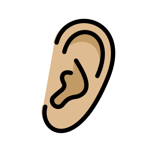 Ear: Medium-Light Skin Tone as drawn by OpenMoji in 15.0