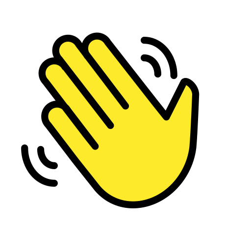 Winkende Hand as drawn by OpenMoji in 15.0