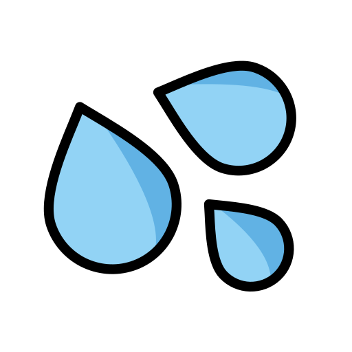 Sweat Droplets as drawn by OpenMoji in 15.0