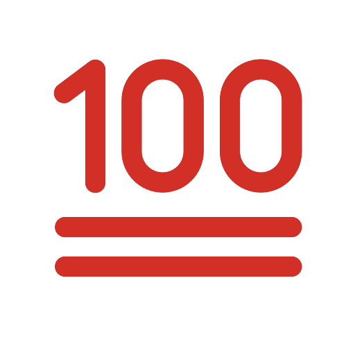 100 درجة as drawn by OpenMoji in 15.0