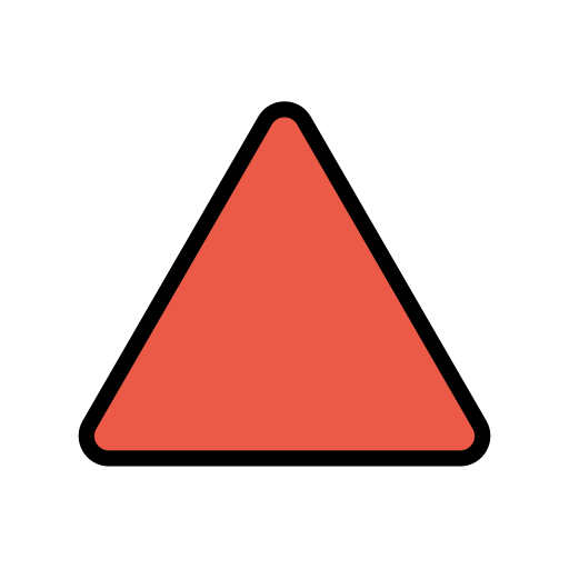 Red Triangle Pointed up as drawn by OpenMoji in 15.0