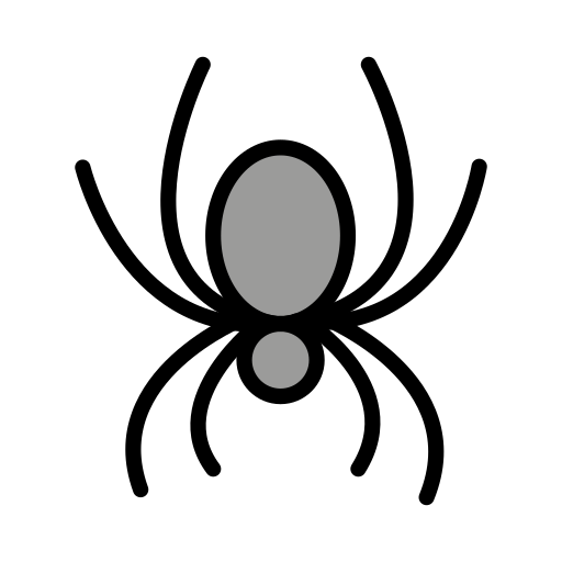 Spider as drawn by OpenMoji in 15.0