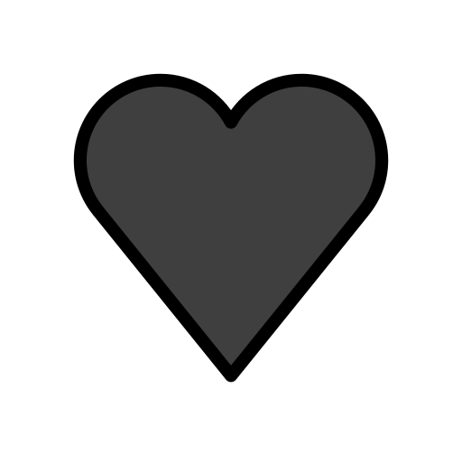 Black Heart as drawn by OpenMoji in 15.0