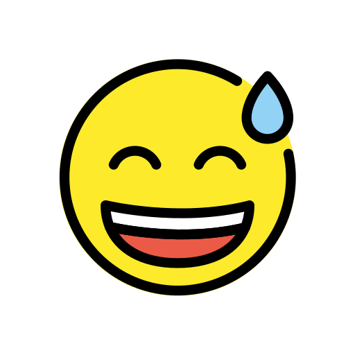 Grinning Face with Sweat, the previous design