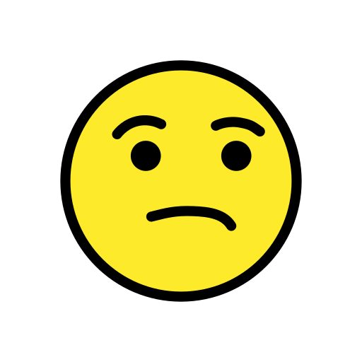 Unamused Face as drawn by OpenMoji in 15.0