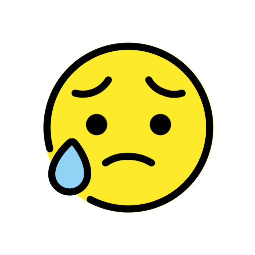 Rosto Triste, Mas Aliviado as drawn by OpenMoji in 15.0
