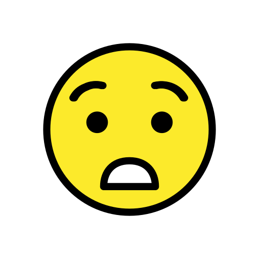 Astonished Face as drawn by OpenMoji in 15.0