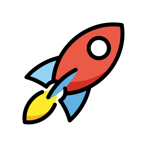 Rocket as drawn by OpenMoji in 15.0