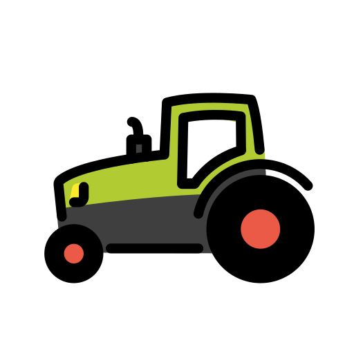 Tractor as drawn by OpenMoji in 15.0