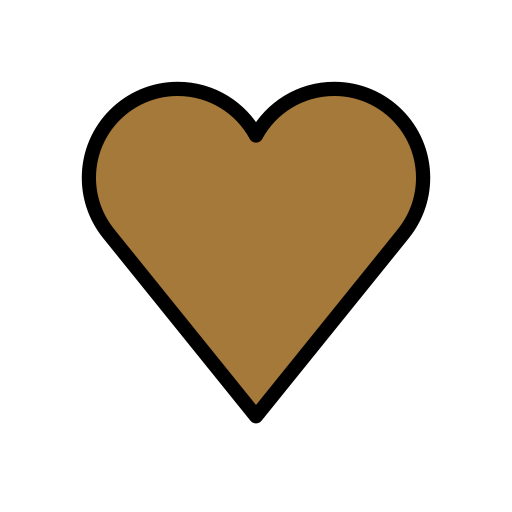 Brown Heart as drawn by OpenMoji in 15.0