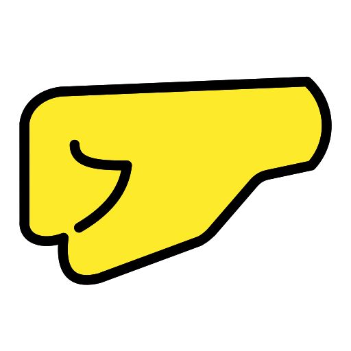 Left-Facing Fist as drawn by OpenMoji in 15.0