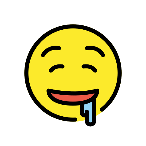 Cara Babeando as drawn by OpenMoji in 15.0