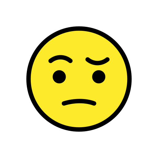 Gesicht Mit Hochgezogenen Augenbrauen as drawn by OpenMoji in 15.0