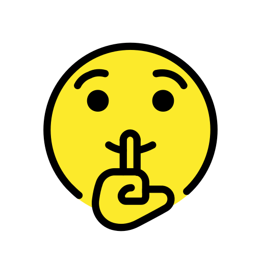 Shushing Face as drawn by OpenMoji in 15.0