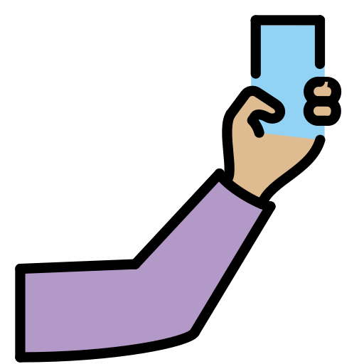 Selfie: Medium-Light Skin Tone as drawn by OpenMoji in 15.0