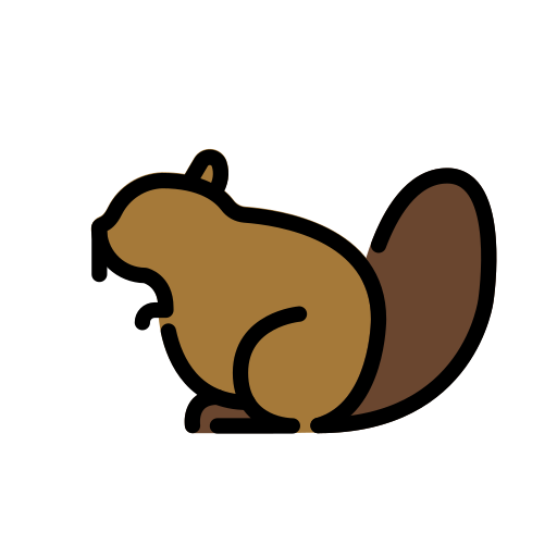 Beaver as drawn by OpenMoji in 15.0