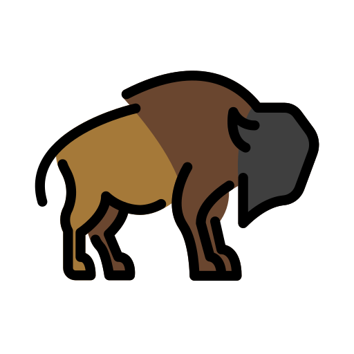 Bison as drawn by OpenMoji in 15.0