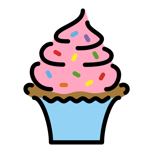 Cupcake as drawn by OpenMoji in 15.0