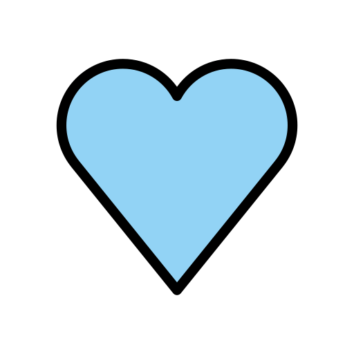 Light Blue Heart as drawn by OpenMoji in 15.0
