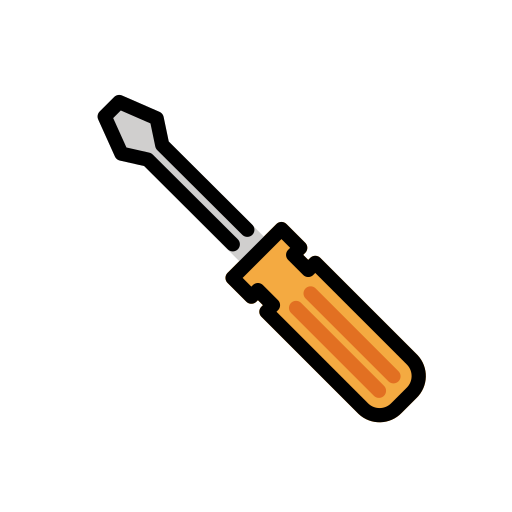 Screwdriver as drawn by OpenMoji in 15.0