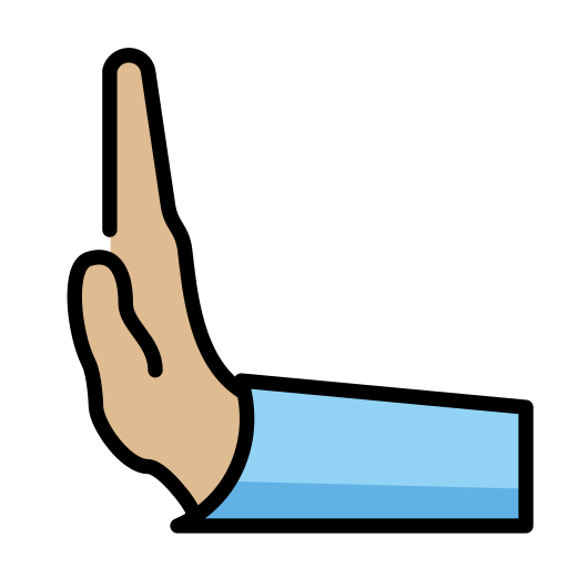Leftwards Pushing Hand: Medium-Light Skin Tone, the design in this release