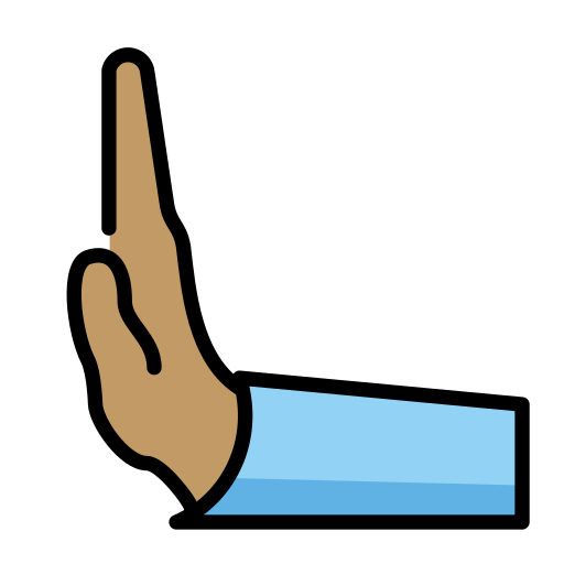 Leftwards Pushing Hand: Medium Skin Tone, the design in this release