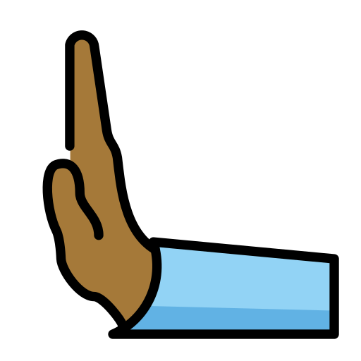 Leftwards Pushing Hand: Medium-Dark Skin Tone, the design in this release