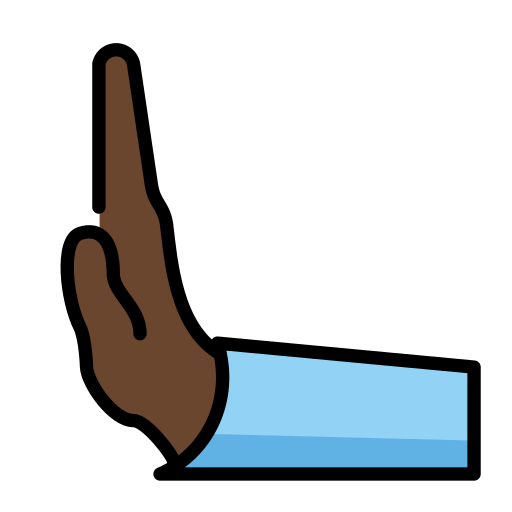 Leftwards Pushing Hand: Dark Skin Tone, the design in this release