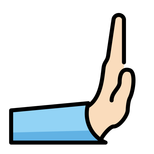Rightwards Pushing Hand: Light Skin Tone, the design in this release