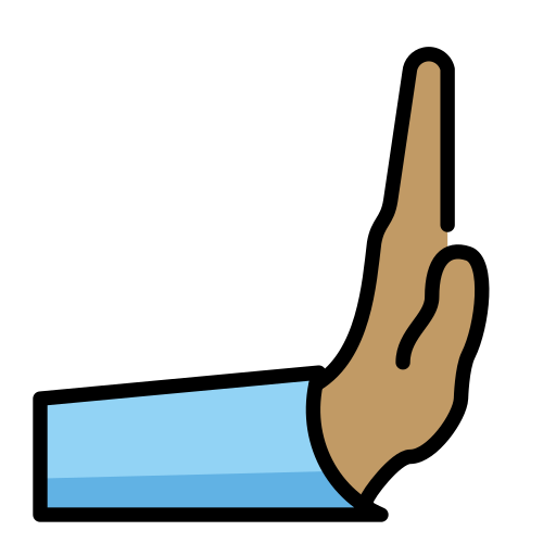 Rightwards Pushing Hand: Medium Skin Tone, the design in this release