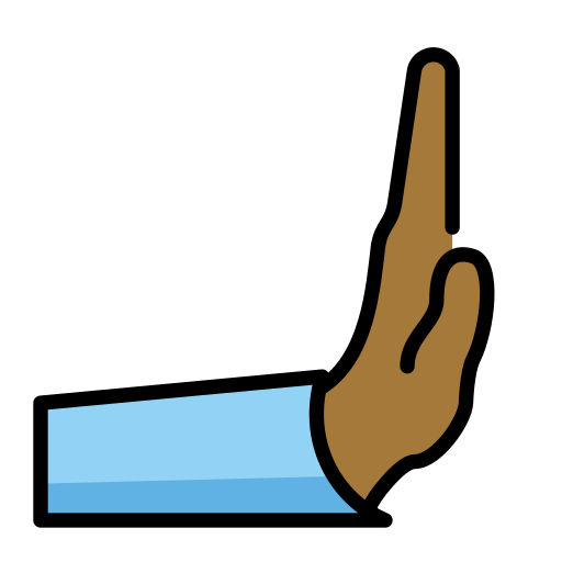 Rightwards Pushing Hand: Medium-Dark Skin Tone, the design in this release