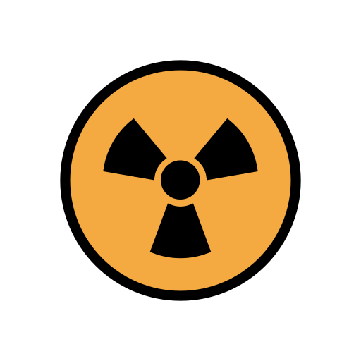 Radioactive as drawn by OpenMoji in 15.0