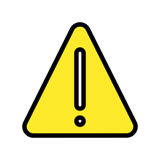 Warning as drawn by OpenMoji in 15.0