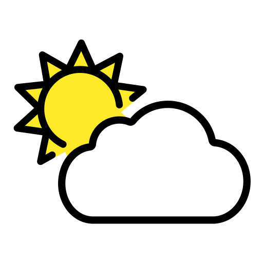 Sun Behind Cloud as drawn by OpenMoji in 15.0