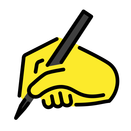 Writing Hand as drawn by OpenMoji in 15.0