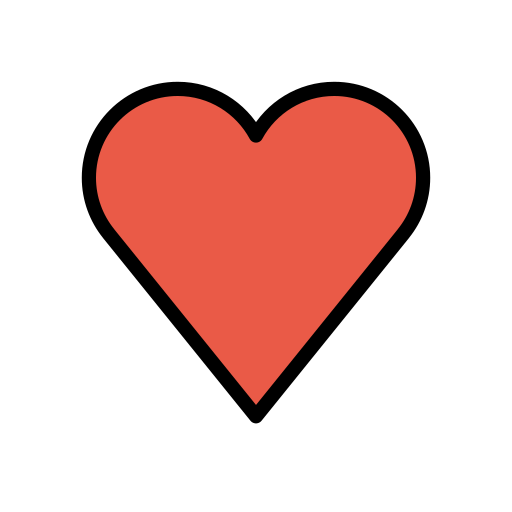 Red Heart as drawn by OpenMoji in 15.0