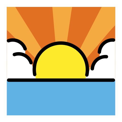 Sunrise as drawn by OpenMoji in 15.1