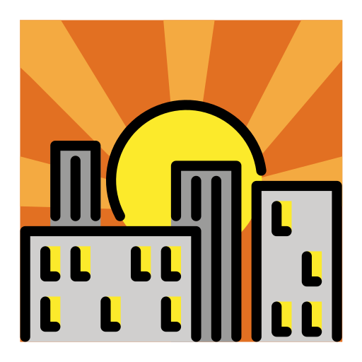 Sonnenuntergang in Der Stadt as drawn by OpenMoji in 15.1