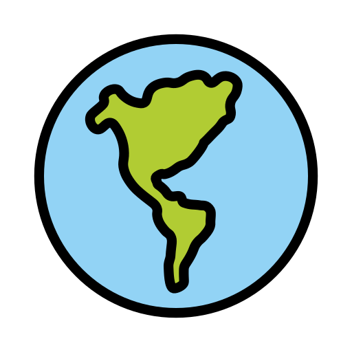 Globus Mit Amerika as drawn by OpenMoji in 15.1